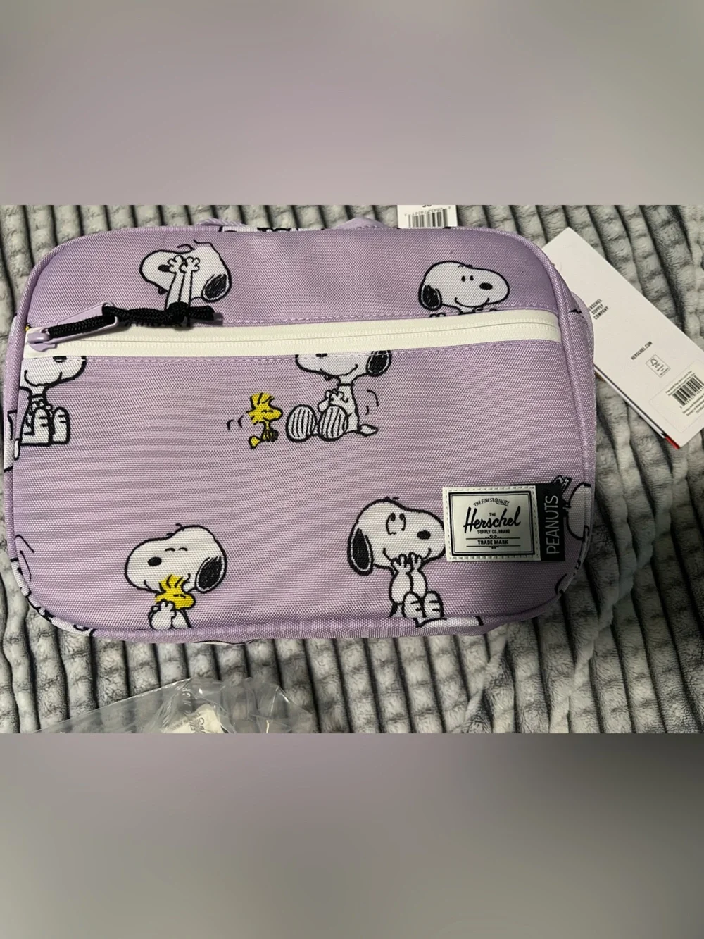 Herschel Supply Company Lavender Peanuts Snoopy & Woodstock Cosmetic Pouch
